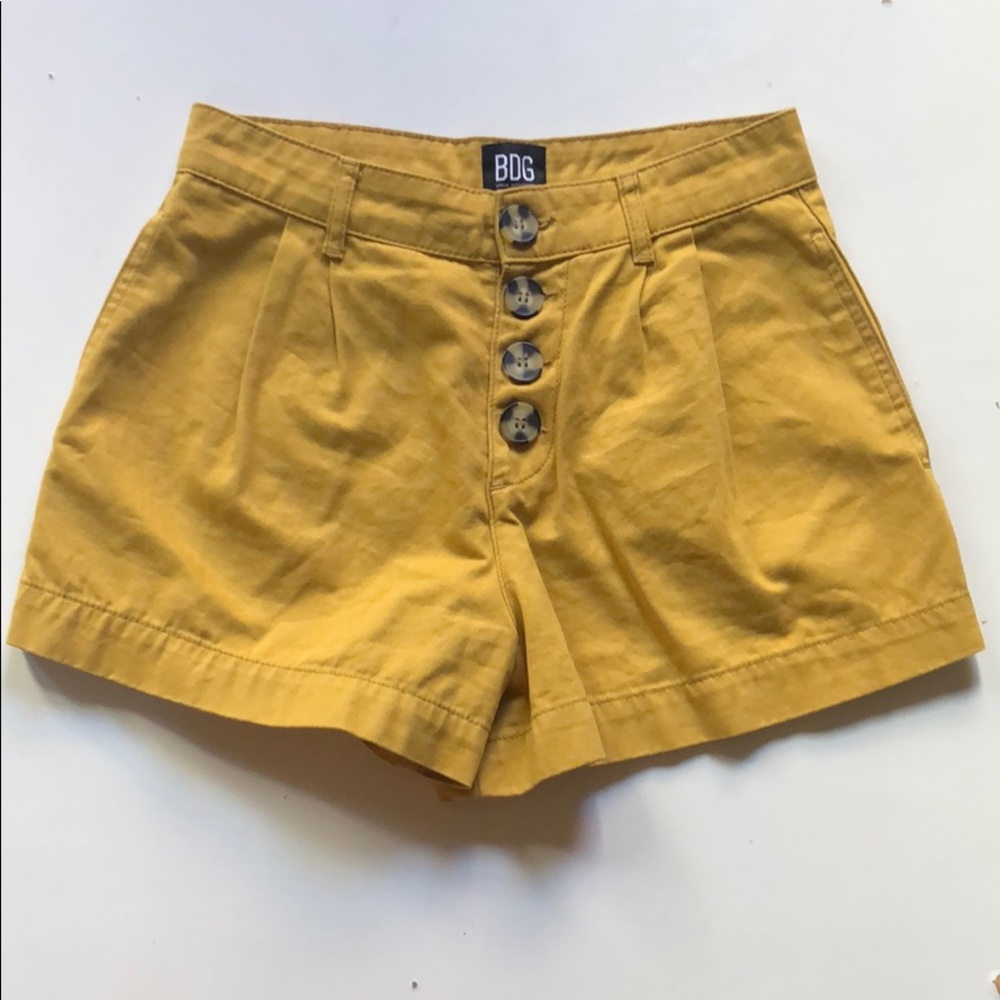 BDG mustard high waisted shorts